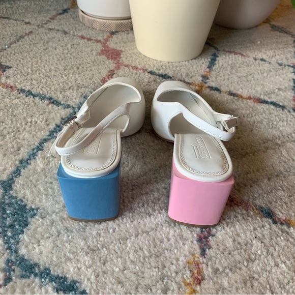 ASOS DESIGN Santiago Mis-match Mid Heels in White - Picture 4 of 8